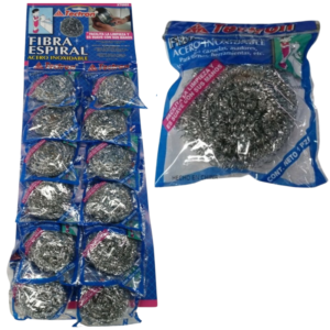 Fibra Para Trastes Acero Inoxidable Cartera con 12 piezas MInimo 3 carteras Pjar